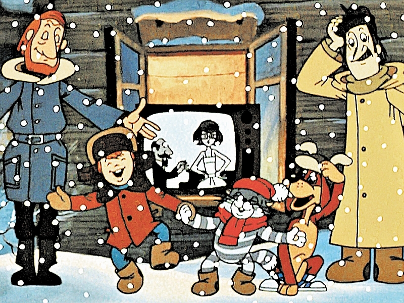 Кадр из мультфильма "Зима в Простоквашино"